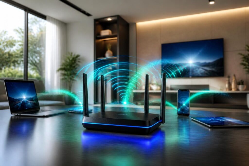 améliorez la stabilité et la performance de votre connexion internet grâce au routeur wi-fi 6, offrant une optimisation avancée pour une navigation fluide et sans interruption.
