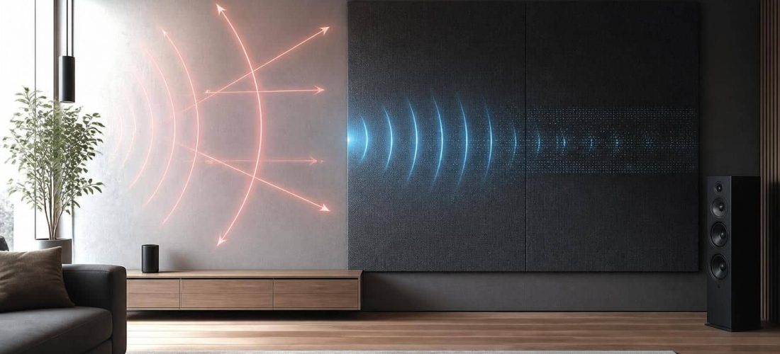 découvrez comment un panneau acoustique améliore l'absorption des échos pour optimiser le confort sonore dans une pièce.