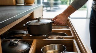 découvrez comment le tiroir casserolier améliore l'accessibilité aux ustensiles lourds, facilitant leur rangement et leur utilisation quotidienne en cuisine.